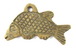 Reverse side of carp fish charm with no inscription