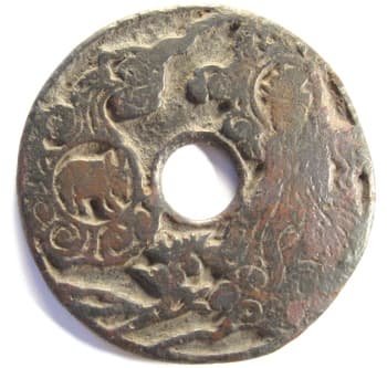 Daoist (Taoist)
        charm with "star god" and "ox" on reverse
        side