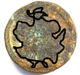 Outline of guard
            on reverse side of Chinese Chess (xiangqi) "shi"
            piece