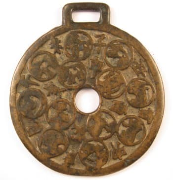 Chinese charm with
      zodiac animals and Earthly Branches